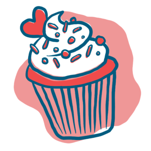 An illustration of a cupcake
